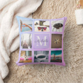 Custom 8 Foto Collage Lila Instagram Pillow Kissen (Decke)