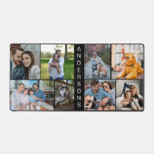 Custom 8 Foto Collage Simple Black Schreibtischunterlage (Vorderseite)