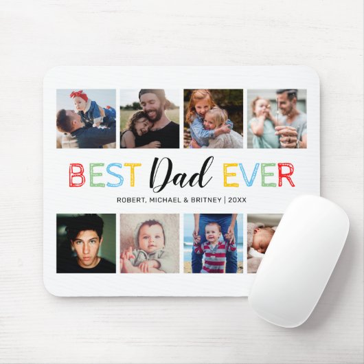 Custom 8 Foto Collage Vater Office Mousepad (Mit Mouse)