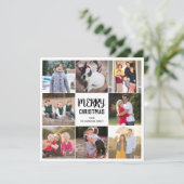 Custom 8 Foto Frohe Weihnachten Green Gingham Kari (Stehend Vorderseite)