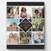 Custom 8 Foto Grid Collage Gold Graduate Fotoplatte (Vorderseite)