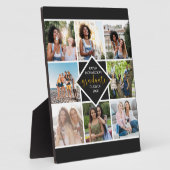 Custom 8 Foto Grid Collage Gold Graduate Fotoplatte (Seite)