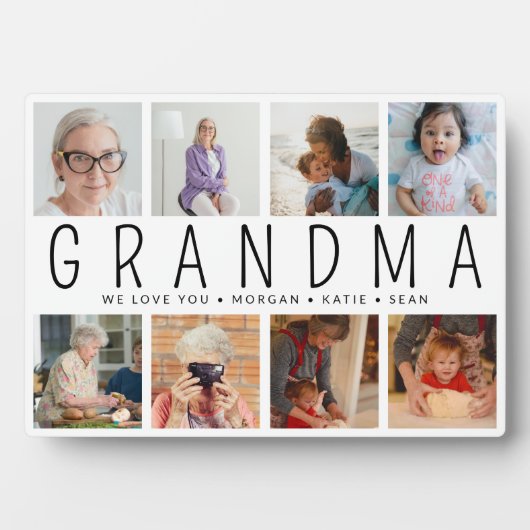 Custom 8 Foto Modern Oma Geschenk Fotoplatte (Vorderseite)