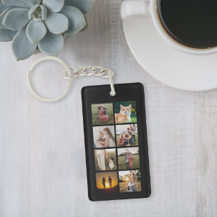 Custom 8 FotoCollage Schlüsselanhänger