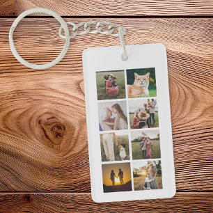 Custom 8 FotoCollage Schlüsselanhänger