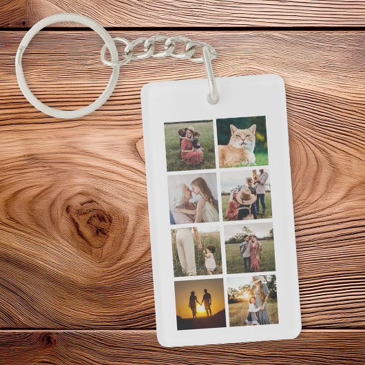 Custom 8 FotoCollage Schlüsselanhänger