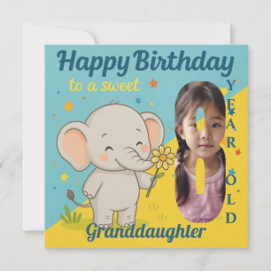Custom 8. Geburtstag Elephant Sweet your Foto Card Karte