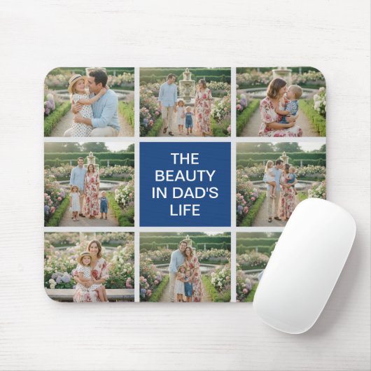 Custom 8 Photo Collage - Personalized Dad Gift Mousepad (Mit Mouse)