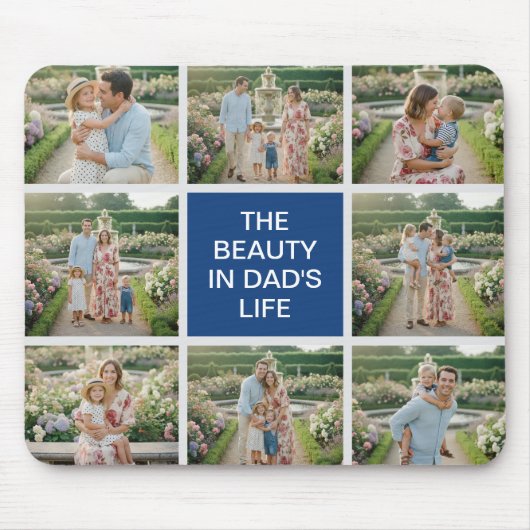 Custom 8 Photo Collage - Personalized Dad Gift Mousepad (Vorne)