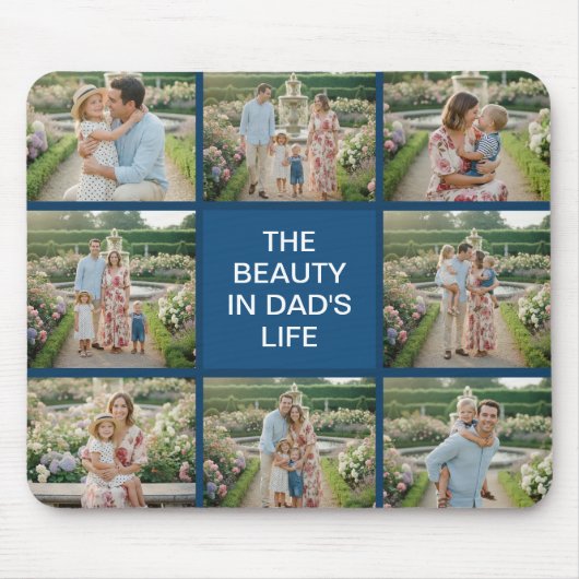 Custom 8 Photo Collage - Personalized Dad Gift Mousepad (Vorne)