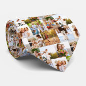 Custom 8 Photo Collage Personalized Father's Day Krawatte (Gerollt)