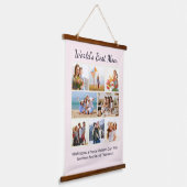 Custom 8 Photo Collage World's Best Mom Wandteppich Mit Holzrahmen (Gewinkelt)