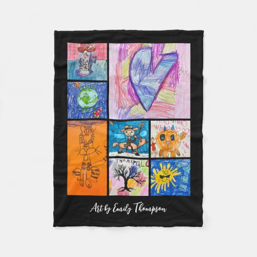 Custom 8 Photo Kids' Art Keepsake Fleecedecke (Vorderseite)