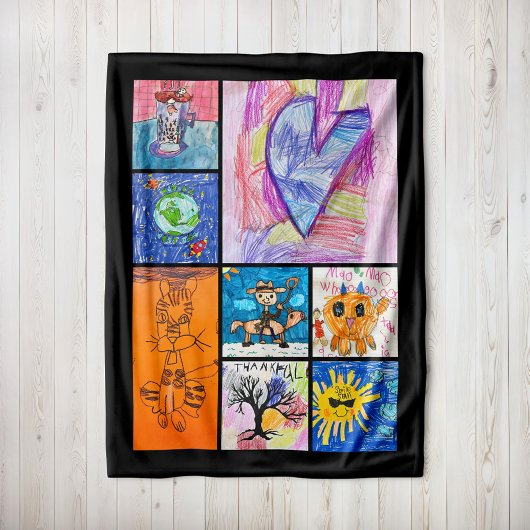 Custom 8 Photo Kids' Art Keepsake Fleecedecke