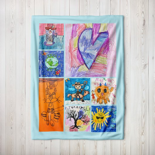 Custom 8 Photo Kids' Art Keepsake Fleecedecke