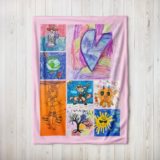 Custom 8 Photo Kids' Art Keepsake Fleecedecke