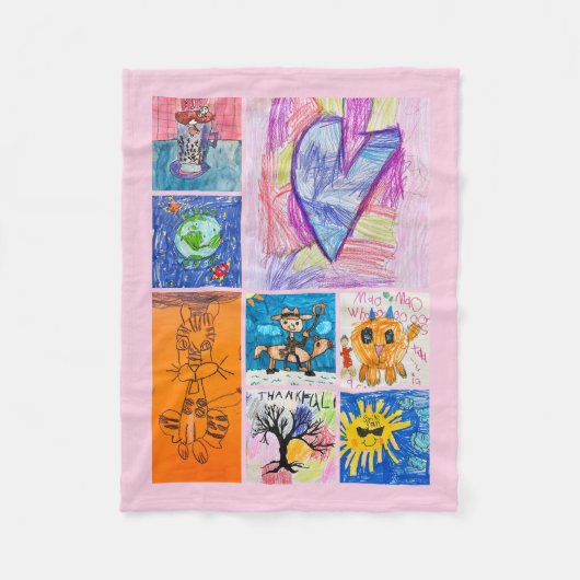 Custom 8 Photo Kids' Art Keepsake Fleecedecke (Vorderseite)