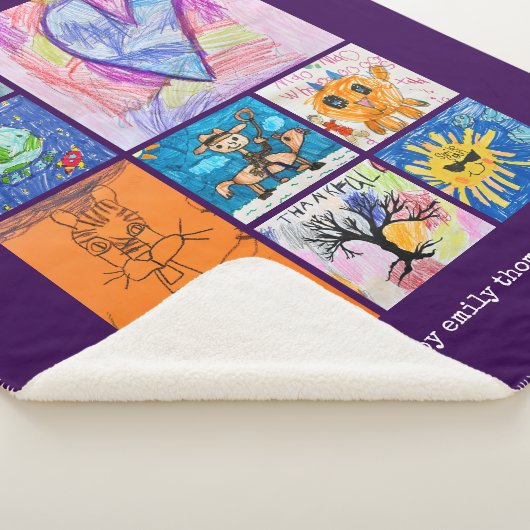 Custom 8 Photo Kids' Art Keepsake Sherpadecke (3/4)
