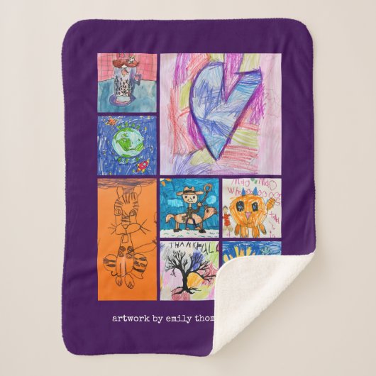 Custom 8 Photo Kids' Art Keepsake Sherpadecke (Vorderseite)