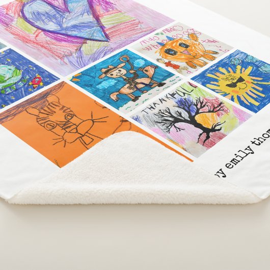 Custom 8 Photo Kids' Art Keepsake Sherpadecke (3/4)