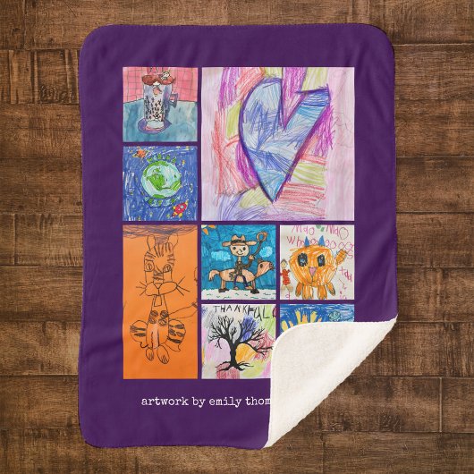 Custom 8 Photo Kids' Art Keepsake Sherpadecke
