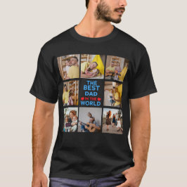 Custom 8 Picture Best Vater in der Welt T-Shirt