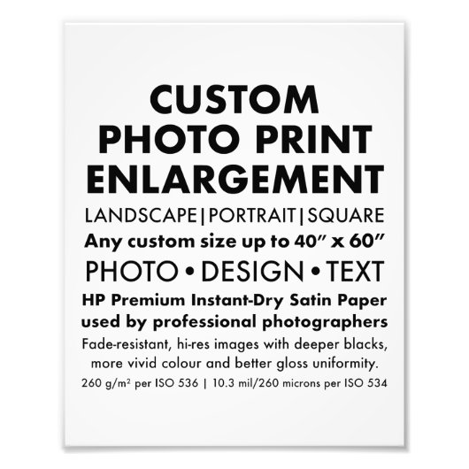 Custom 8"x10" Portrait Foto Erweiterung Print (Vorne)