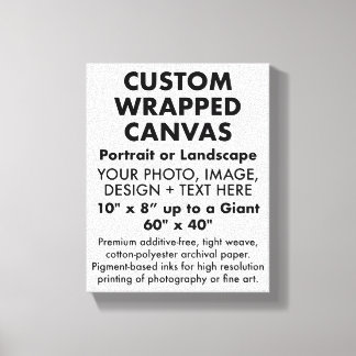 Custom 8" x 10" PREMIUM WRAPPED CANVAS Blank Leinwanddruck