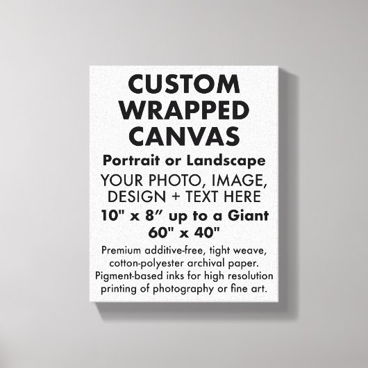 Custom 8" x 10" PREMIUM WRAPPED CANVAS Blank Leinwanddruck (Vorderseite)