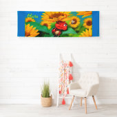 Custom 8' x 2,5' sleepy Ladybug Vinyl Banner (Insitu)