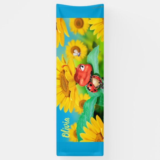 Custom 8' x 2,5' sleepy Ladybug Vinyl Banner (Vertikal)