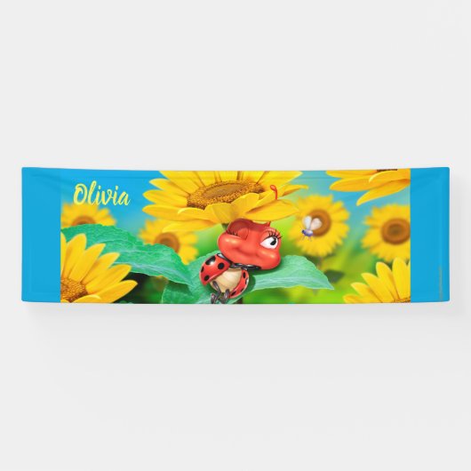 Custom 8' x 2,5' sleepy Ladybug Vinyl Banner (Horizontal)