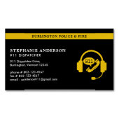 Custom 911 Dispatcher Modern Thin Gold Line Logo Magnetische Visitenkarte (Vorderseite)