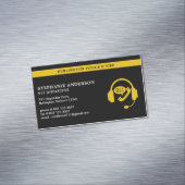 Custom 911 Dispatcher Modern Thin Gold Line Logo Magnetische Visitenkarte (Beispiel)