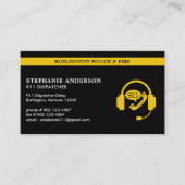 Custom 911 Dispatcher Modern Thin Gold Line Logo Visitenkarte (Vorderseite)