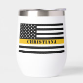 Custom 911 Dispatcher USA Flag Thin Gold Line (Links)