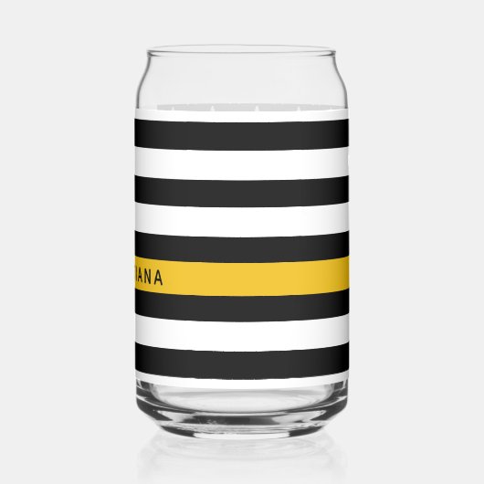 Custom 911 Dispatcher USA Flag Thin Gold Line Dosenglas (Rückseite)