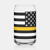 Custom 911 Dispatcher USA Flag Thin Gold Line Dosenglas (Rechts)