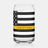 Custom 911 Dispatcher USA Flag Thin Gold Line Dosenglas (Links)