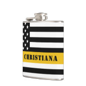 Custom 911 Dispatcher USA Flag Thin Gold Line Flachmann (Links)