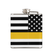 Custom 911 Dispatcher USA Flag Thin Gold Line Flachmann (Rückseite)