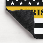 Custom 911 Dispatcher USA Flag Thin Gold Line Mousepad (Ecke)