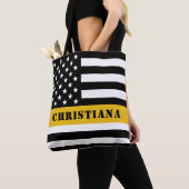 Custom 911 Dispatcher USA Flag Thin Gold Line Tasche (Von Nahem)