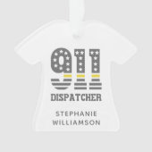 Custom 911 Dispatcher USA Flag Thin Yellow Line Ornament (Vorderseite)