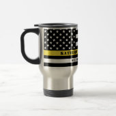 Custom 911 Dispatcher USA Flag Thin Yellow Line Reisebecher (Links)