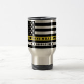 Custom 911 Dispatcher USA Flag Thin Yellow Line Reisebecher (Mittel)