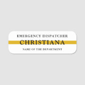 Custom 911 Emergency Dispatcher Thin Gold Line Namensschild (Vorderseite)