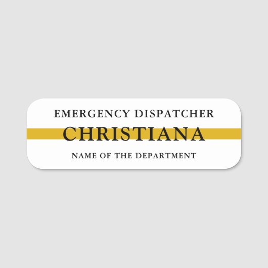 Custom 911 Emergency Dispatcher Thin Gold Line Namensschild (Vorderseite)