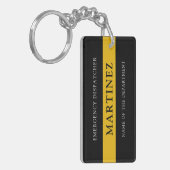 Custom 911 Emergency Dispatcher Thin Gold Line Schlüsselanhänger (Vorderseite links)