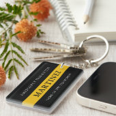 Custom 911 Emergency Dispatcher Thin Gold Line Schlüsselanhänger (Vorderseite rechts)